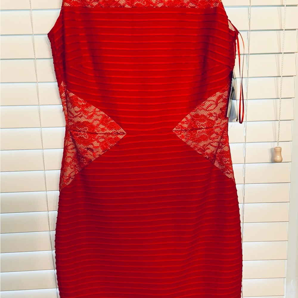 Women’s Jax Red Ribbed Sheath Cocktail Dress